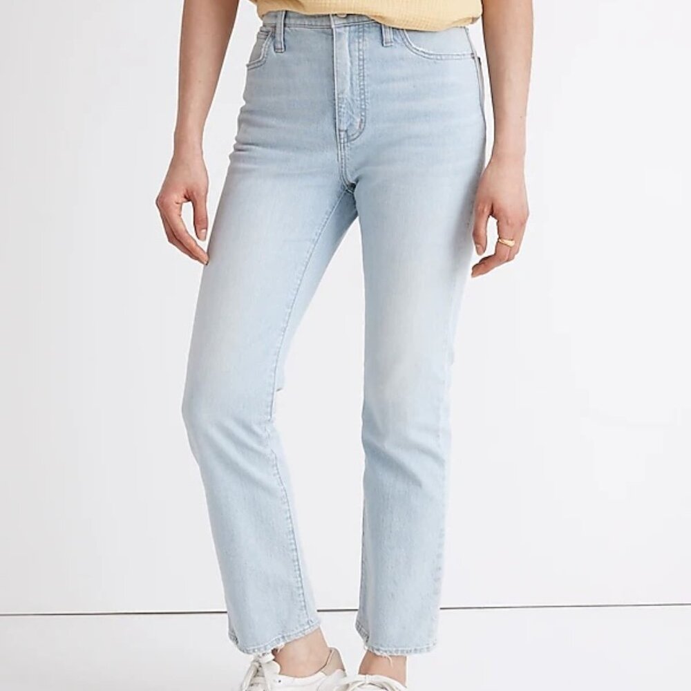 Madewell Slim Demi-Boot Jeans Bellmeade Wash Size 28T – Light-Wash, High-Waisted